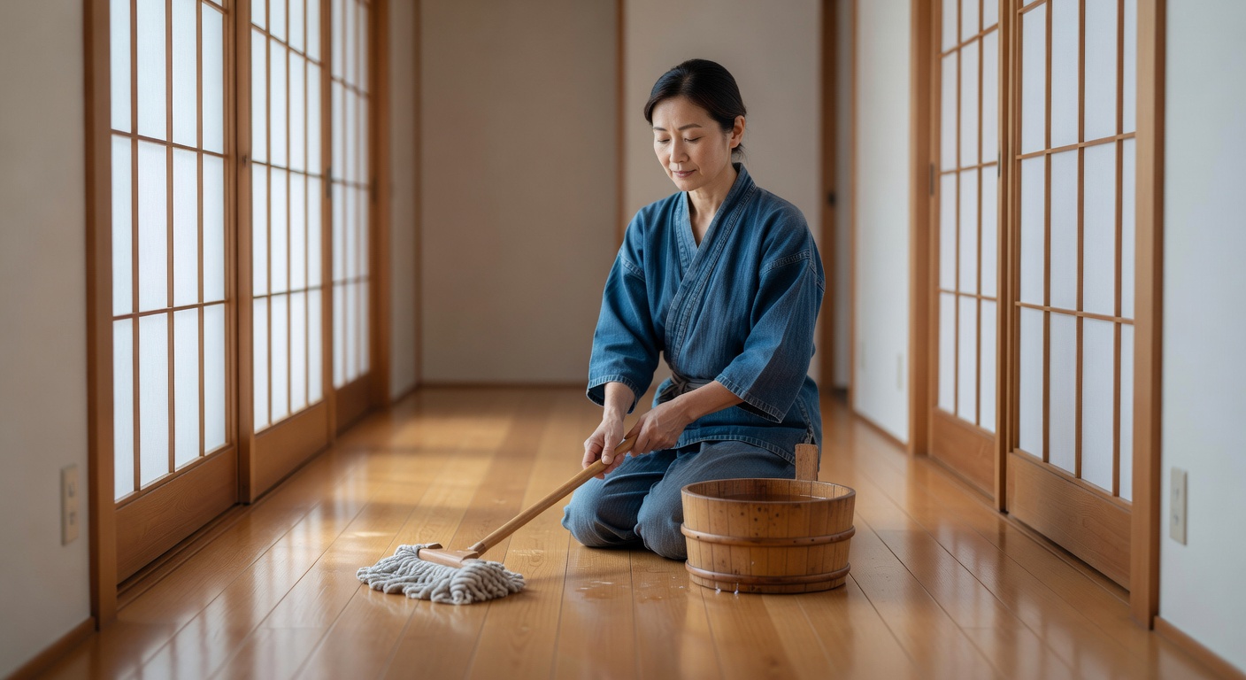 毎日の床拭き掃除